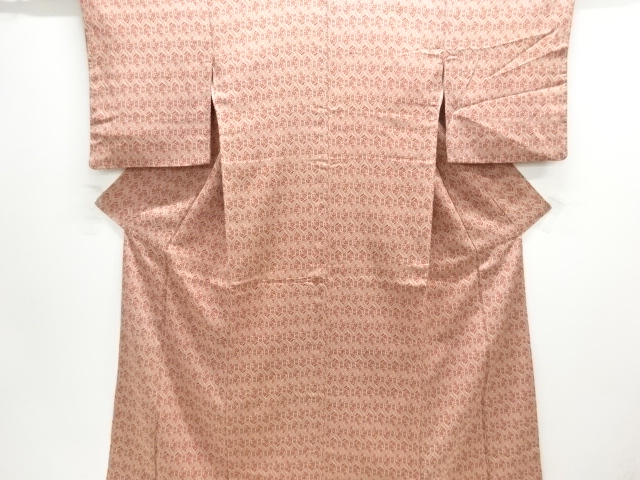 JAPANESE KIMONO / ANTIQUE OMESHI KIMONO / TAISHO ROMAN STYLE / SILK / WOVEN FLOWER TATEWAKU PATTERN